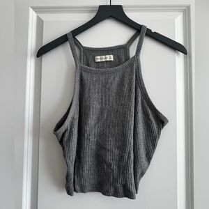 Abercrombie & Fitch Charcoal Ribbed Tank Top